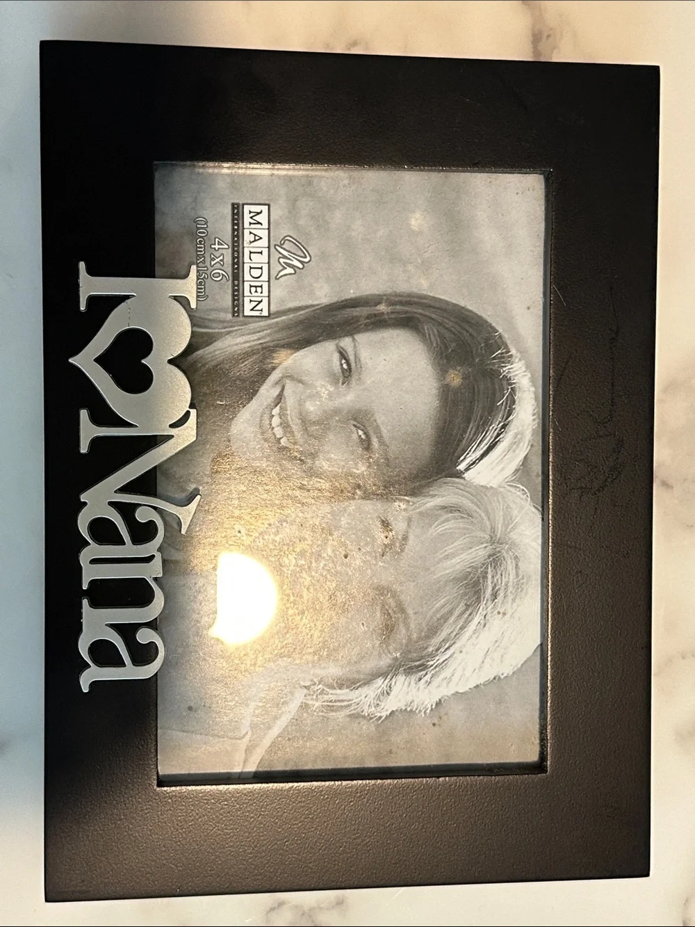 Malden Black Frame with 'I ♥ Nana' Silver Accent